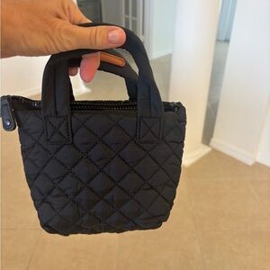 Quilted Black Mini Nylon Crossbody Handbag